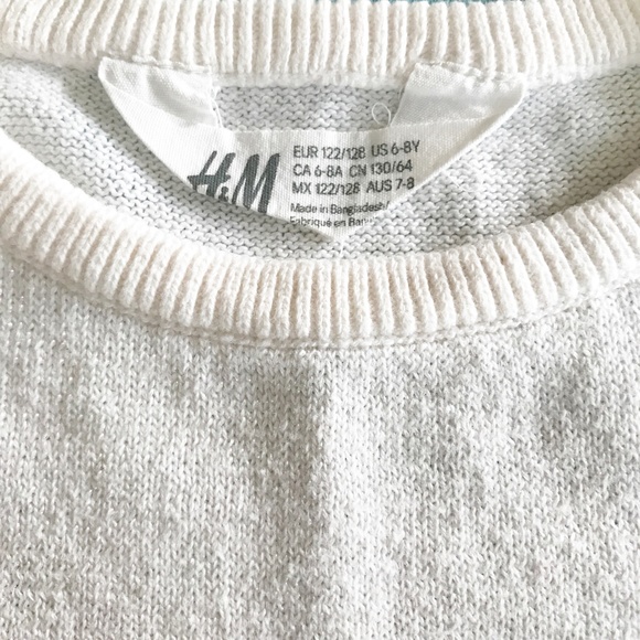 H&M GIRL'S WHITE "SNOWFLAKE" SWEATER SIZE 6 - 8 - Picture 4 of 5